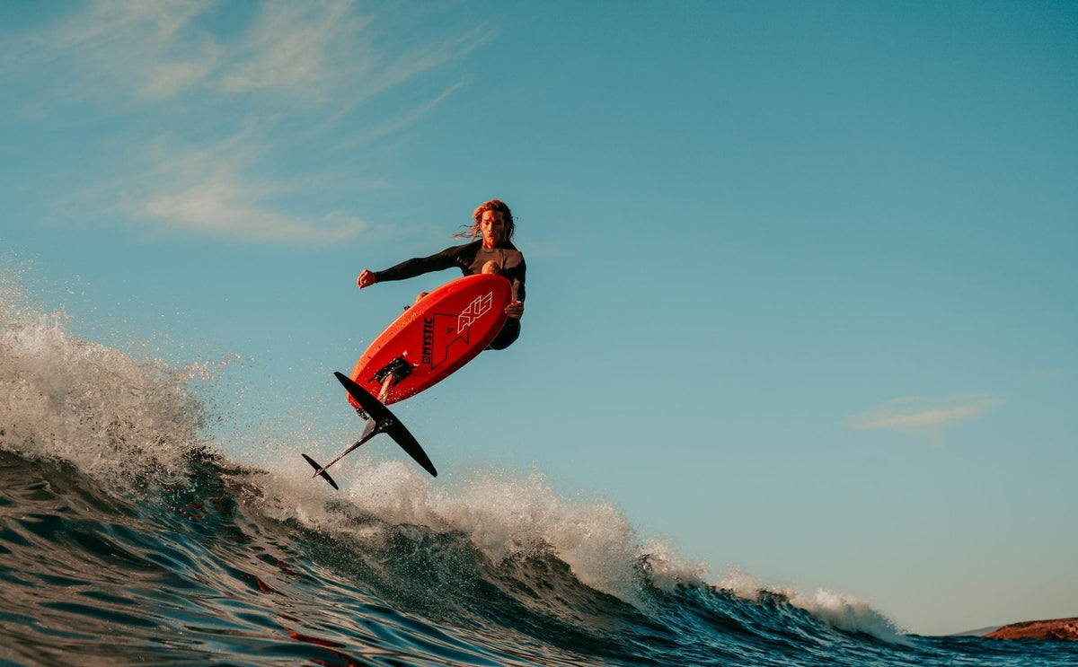 Luke Atkinson boosting an air on the AXIS Surge 830, Western Australia. Photo Shannon Stent